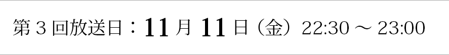 第2回放送日：11/4(金）22:30～23:00